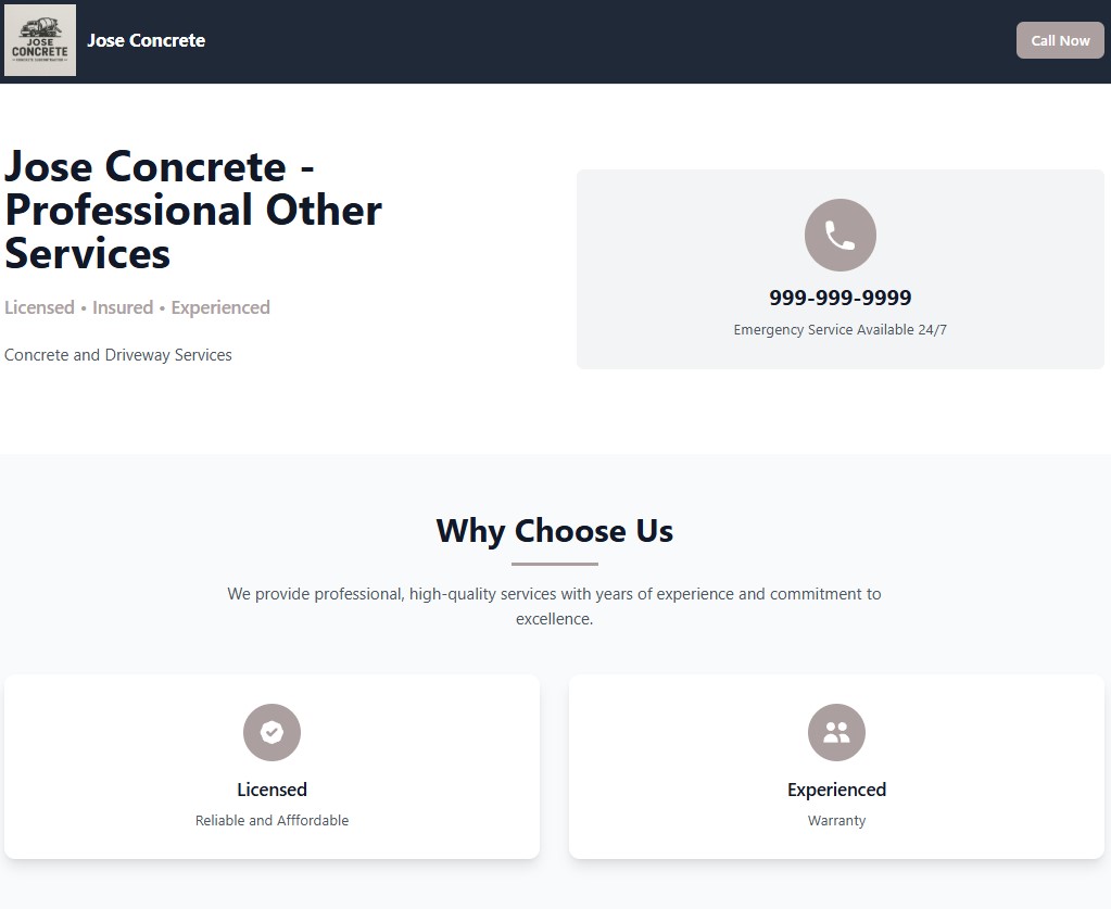 Jose Concrete Website